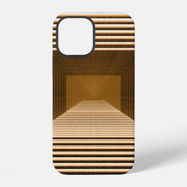 Abstract yellow pyramid includes in depth iPhone case (Back)