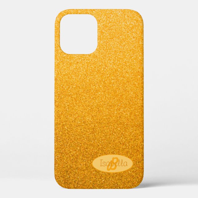 Abstract Yellow sparkle Monogram Case-Mate iPhone Case (Back)