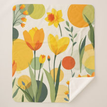 Abstract Yellow Spring Flowers