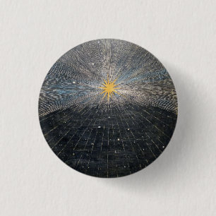 Abstract Yellow Starburst Mystic Celestial Cosmic 3 Cm Round Badge