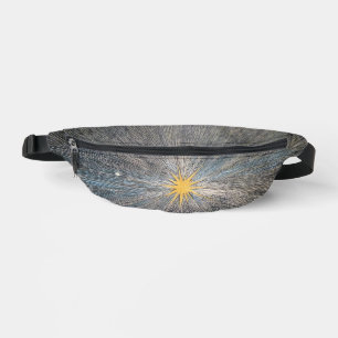 Abstract Yellow Starburst Mystic Celestial Cosmic Bum Bags