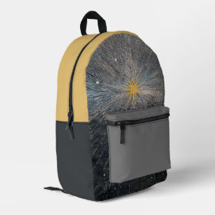 Abstract Yellow Starburst Mystic Celestial Cosmic Printed Backpack
