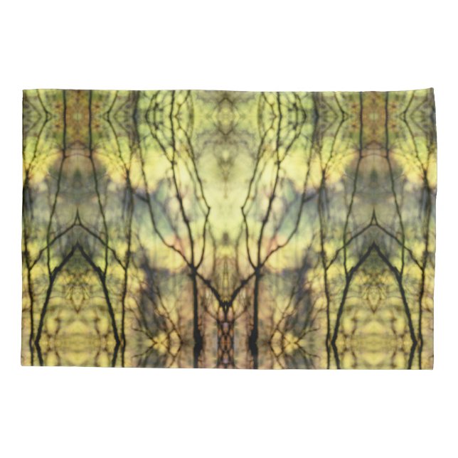 Abstract Yellow Trees Pillowcase (Back)