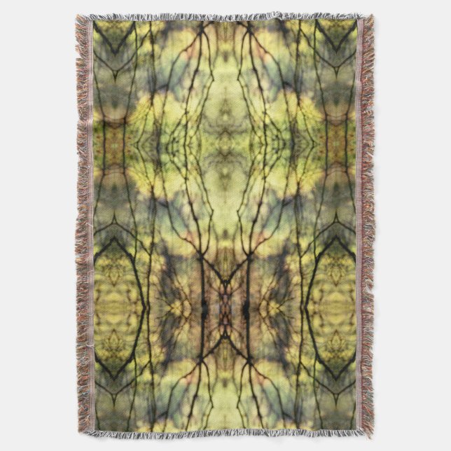 Abstract Yellow Trees Throw Blanket (Front Vertical)