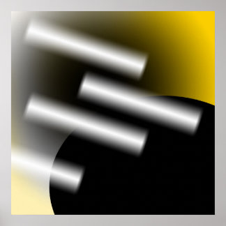 Abstract Yellow with Rays of Light AP0005 Poster