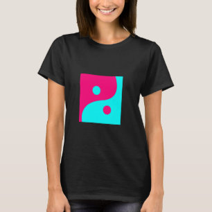 ABSTRACT YIN YANG BRIGHT PINK AND AQUA PEACE SYMBO T-Shirt
