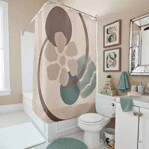 Abstract Yin Yang flower minimalist art Shower Curtain