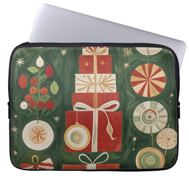 Abstract Yuletide Tapestry Laptop Sleeve (Front)