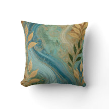 Abstract Zaffre-Golden Leaf Artwork Style 4