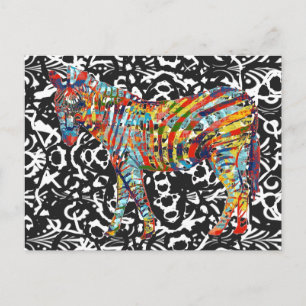 Abstract Zebra Art Postcard