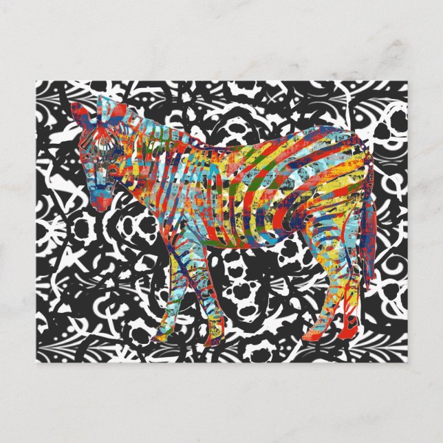 Abstract Zebra Art Postcard (Front)