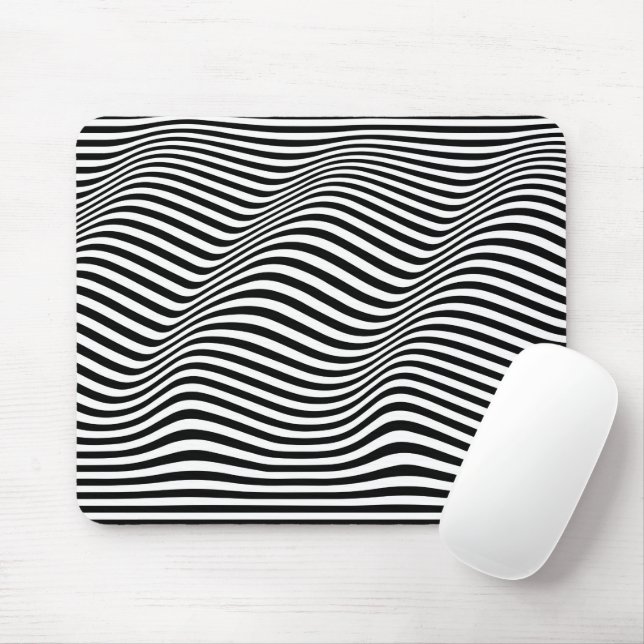 Abstract Zebra black and white stripes Mouse Pad (With Mouse)