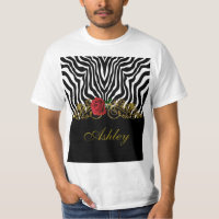 Abstract Zebra Flower Red Black White Gold        