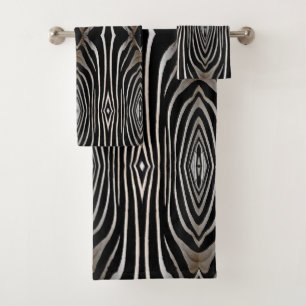 Abstract Zebra Print Bathroon Towel Set