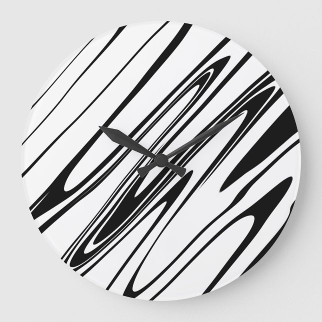Abstract Zebra Print Large Clock (Front)