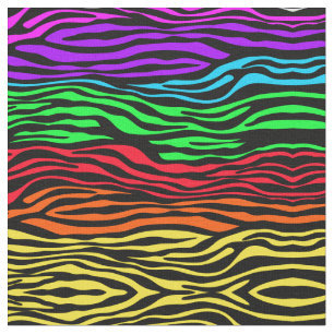 Abstract Zebra Rainbow Colours Fabric