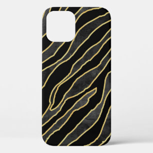 Abstract zebra striped. Animal print illustration iPhone 12 Case