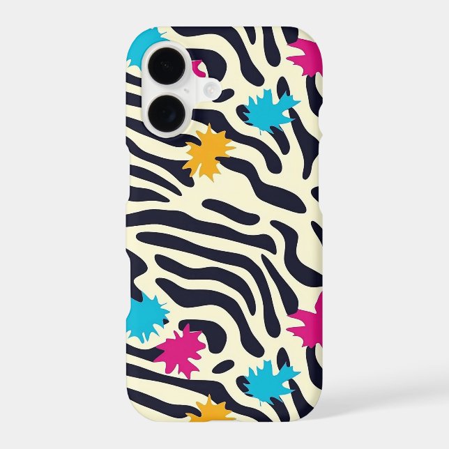 Abstract Zebra Stripes with Leaf Paint Splash (Back)