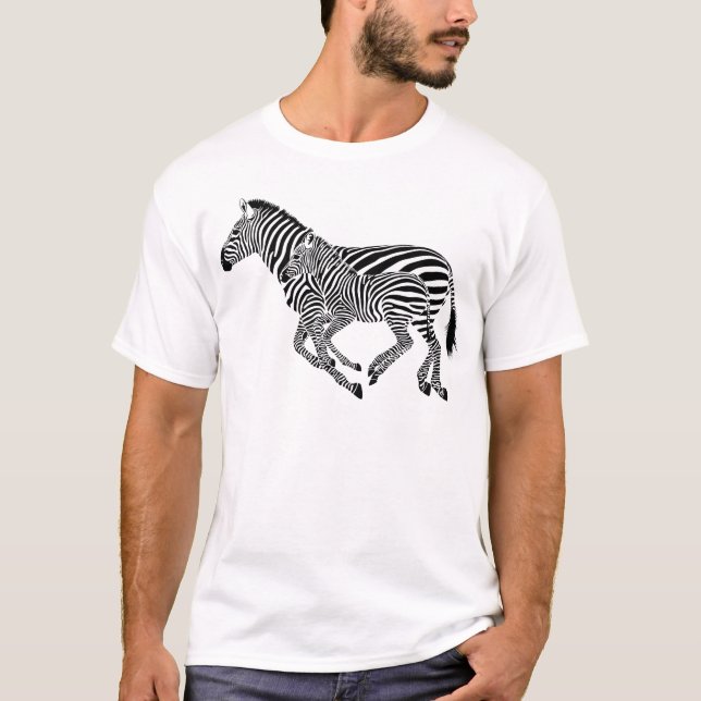 Abstract Zebras Mother and Child T-Shirt (Front)