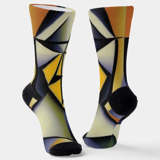 Abstract Zen Cubist Socks (Angled)