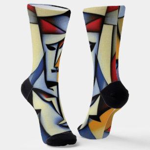 Abstract Zen Cubist Socks