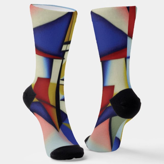 Abstract Zen Cubist Socks (Angled)