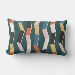 Abstract zig zag seamless pattern,hand painted irr lumbar cushion