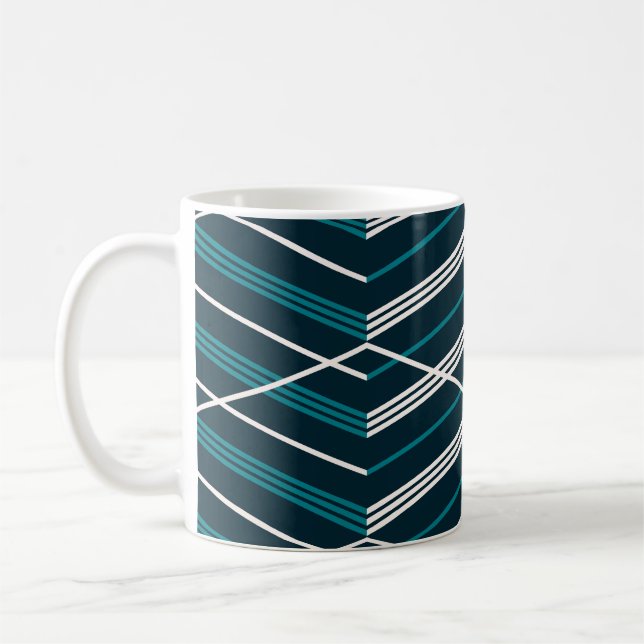 Abstract zigzag: elegant vintage geometric. coffee mug (Left)