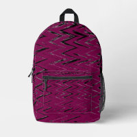 Abstract Zigzag Lines in Wine & White – Backpack