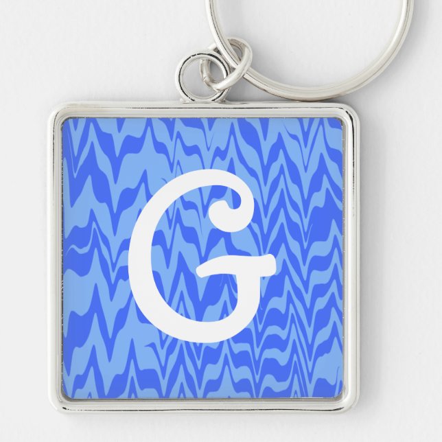 Abstract ZigZag Swirl Key Ring (Front)