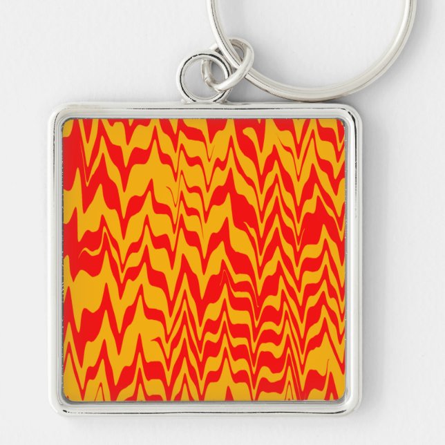 Abstract ZigZag Swirl Key Ring (Front)