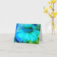Abstract Zinnia Flower Note Card