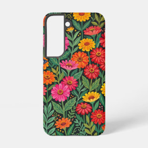 Abstract Zinnias Butterflies Garden Samsung Cases