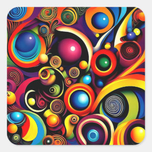 Abstracta Psychedelica 1 Square Sticker