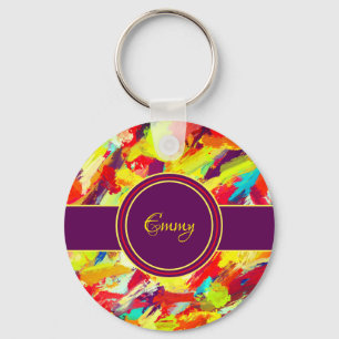 Abstracted colourful key ring