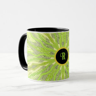 Abstracted green mug