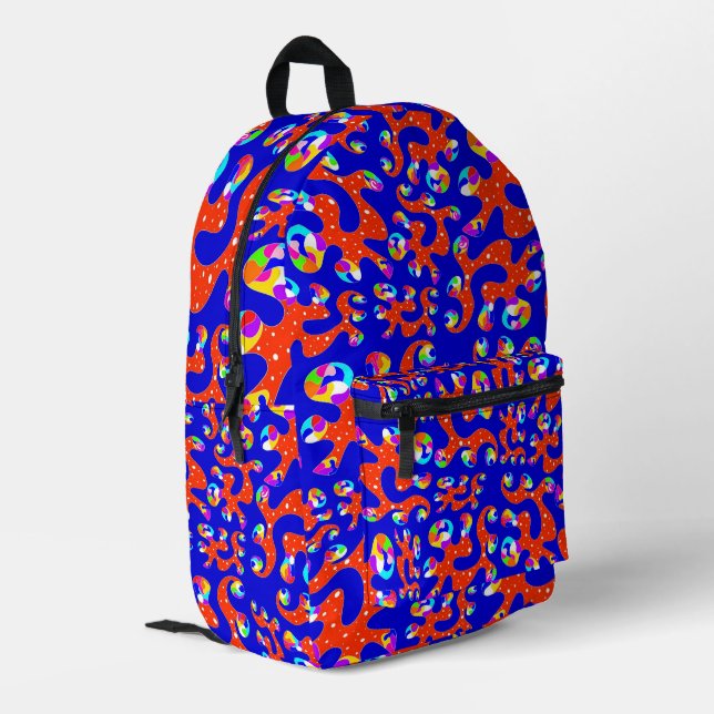 Abstracted Printed Backpack (Back Corner Left)