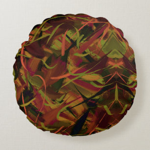 Abstracted Round Cushion