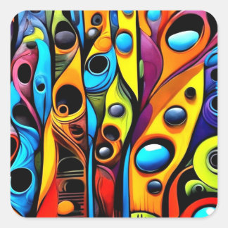 Abstracti Foliagi 4 Square Sticker