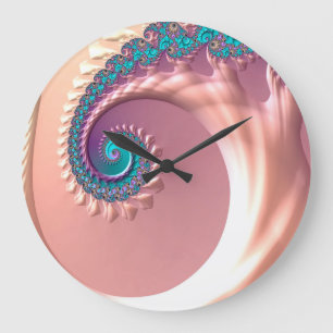 Abstraction Art Lilac Whirl Large Clock