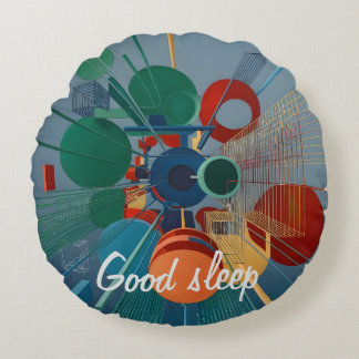 Abstraction colour round cushion