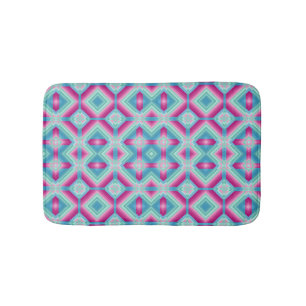 Abstraction geometric shapes blue pink turquoise e bath mat