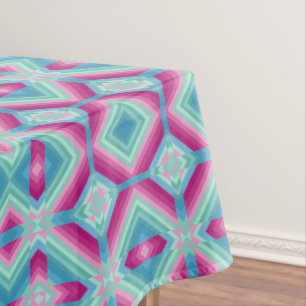 Abstraction geometric shapes blue pink turquoise e tablecloth