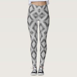 Abstraction geometric shapes grey white elements s leggings