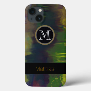 abstraction monogrammed iPhone 13 case