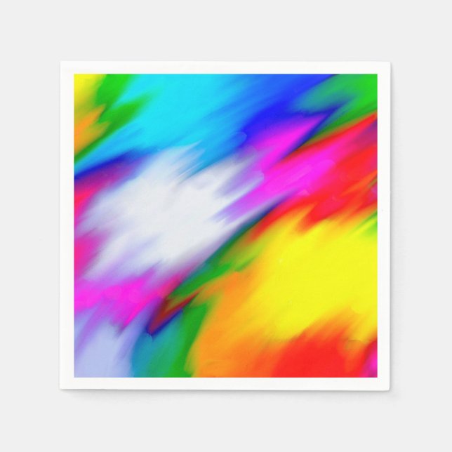Abstraction Multi  Colour Bright Texture Napkin (Front)