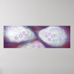Abstraction of oysters with pearls poster