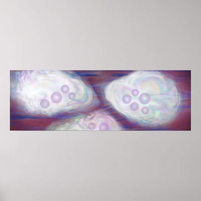 Abstraction of oysters with pearls poster (Front)