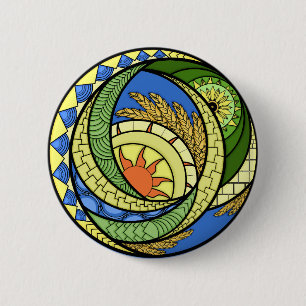 Abstraction. Ukrainian Stretched Canvas Print 6 Cm Round Badge