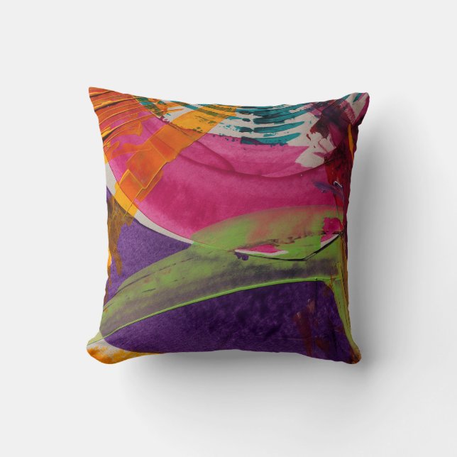 Abstractly Multi Colour Art Cushion (Front)